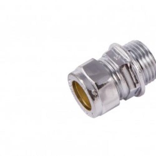 15mm x 1/2" Chrome Plated DZR MI Coupling