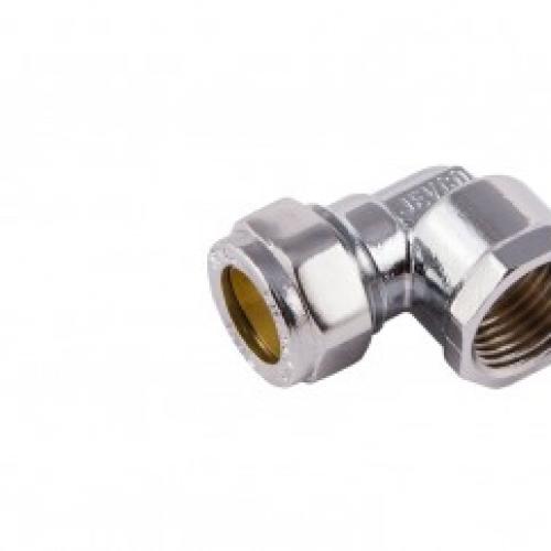 15mm x 1/2" Chrome Plated DZR FI Elbow