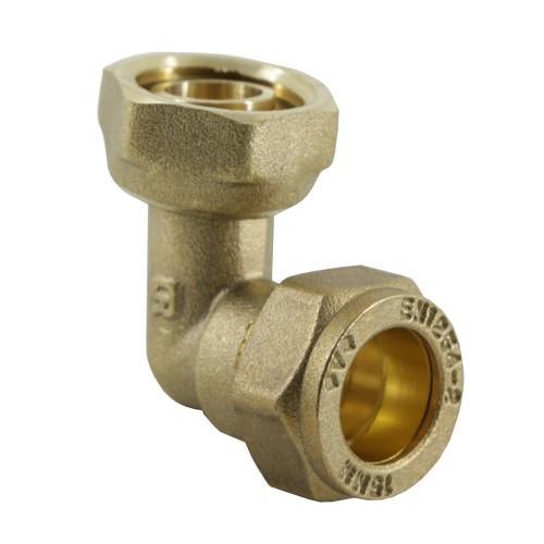 15mm x 1/2" DZR Swivel Elbow  